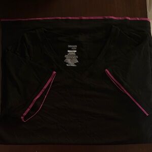 Danskin Now Black Top with Pink Accents